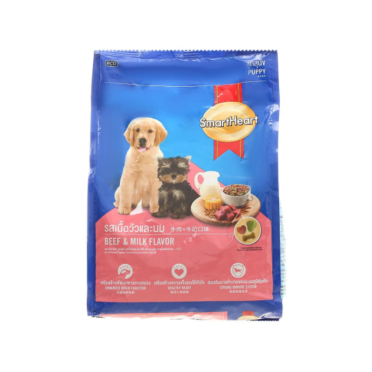Thức ăn hạt cho chó con vị bò và sữa Smart Heart Puppy 400gr