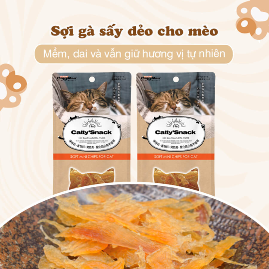 Sợi gà sấy dẻo cho mèo Cattyman 30gr
