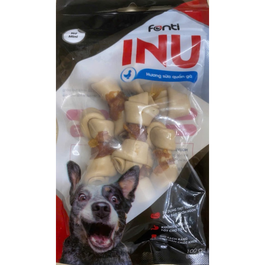 Xuong nơ sữa quấn gà cho chó Fonti INU 100gr
