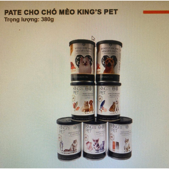 Pate lon cho chó King's pet 380gr