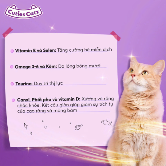 Thức ăn hạt cho mèo trưởng thành Cuties Catz 1kg